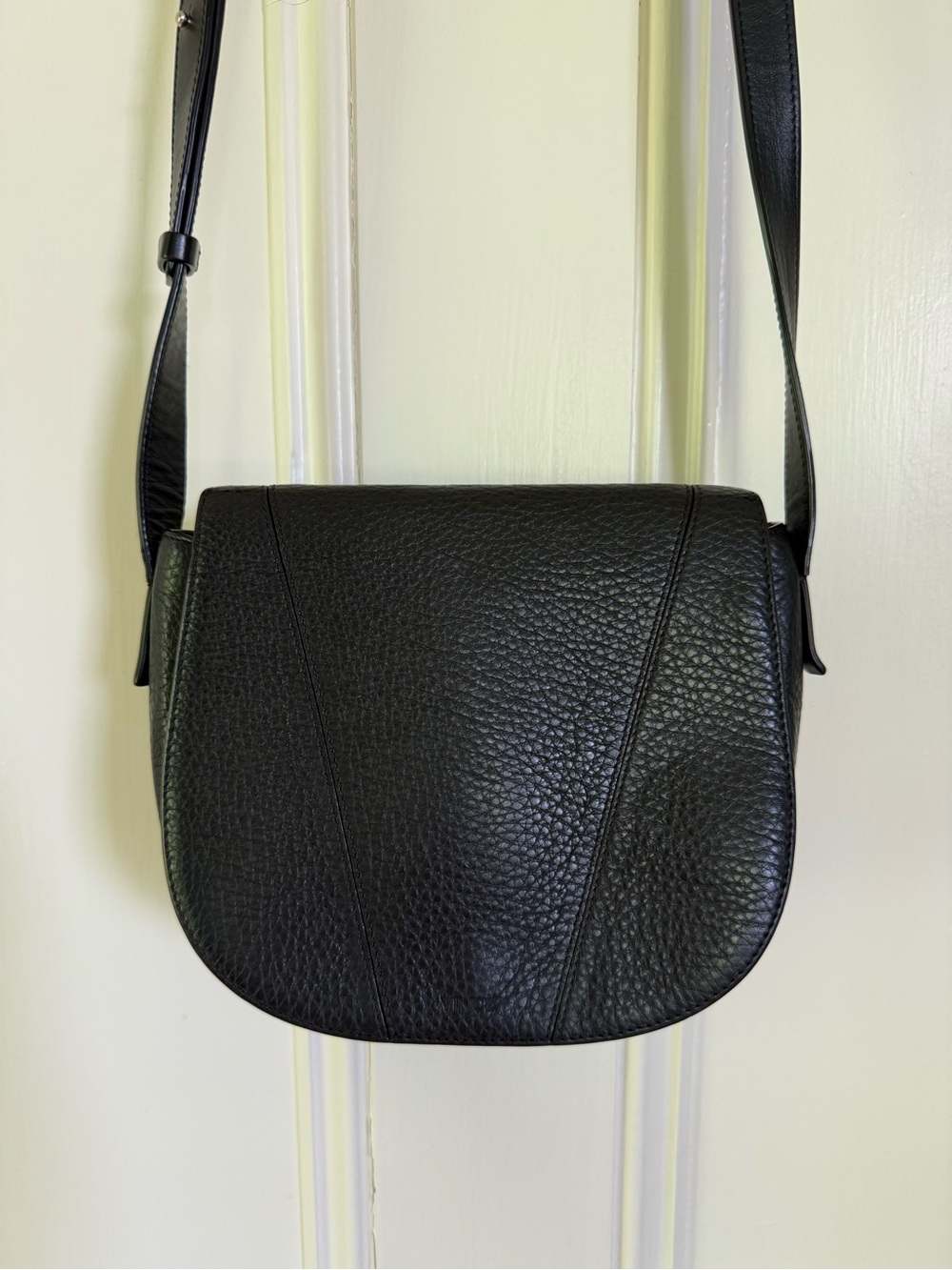 Vince Classic Black Leather Crossbody Bag